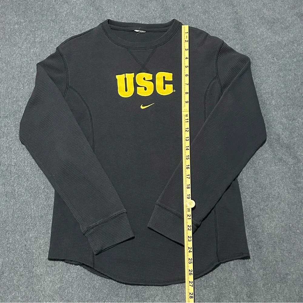 Vintage Nike USC Trojans Black Thermal Long Sleeve Athletic Shirt - S